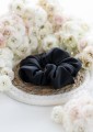 Scrunchie z satyny jedwabnej czarna Venezia