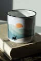 Ceramiczny kubek retro z motywem gór Rysy