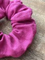 Gumka do włosów typu Scrunchie z lnu fuksja LINEN
