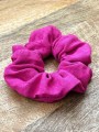 Gumka do włosów typu Scrunchie z lnu fuksja LINEN