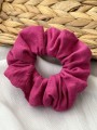 Gumka do włosów typu Scrunchie z lnu fuksja LINEN
