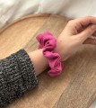 Gumka do włosów typu Scrunchie z lnu fuksja LINEN