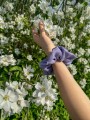Gumka do włosów typu Scrunchie z lnu lawenda LINEN