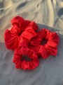 Gumka do włosów typu Scrunchie z lycry koralowa neonowa FLUO