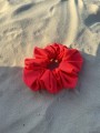 Gumka do włosów typu Scrunchie z lycry koralowa neonowa FLUO