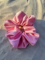 Gumka do włosów typu Scrunchie z lycry różowa FLUO rozmiar L