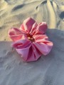 Gumka do włosów typu Scrunchie z lycry różowa FLUO rozmiar M