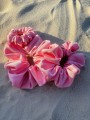 Gumka do włosów typu Scrunchie z lycry różowa FLUO