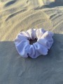 Gumka do włosów typu Scrunchie z lycry biała FLUO rozmiar M