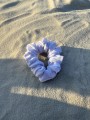 Gumka do włosów typu Scrunchie z lycry biała FLUO rozmiar S