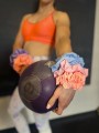 Gumka do włosów typu Scrunchie z lycry brzoskwiniowa FLUO