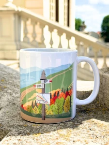 Ceramiczny kubek  z motywem gór Bieszczady pojemność 330 ml