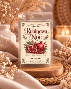 Sojowy wosk zapachowy Rubinowa Noc granat gin bergamotka